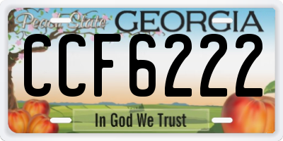 GA license plate CCF6222
