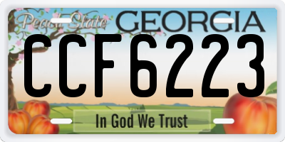 GA license plate CCF6223