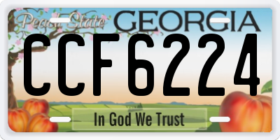 GA license plate CCF6224