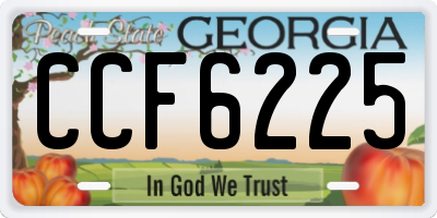 GA license plate CCF6225
