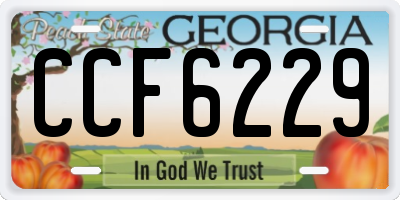 GA license plate CCF6229