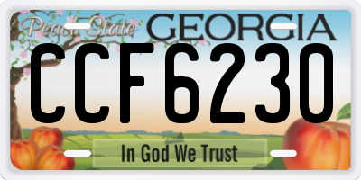GA license plate CCF6230
