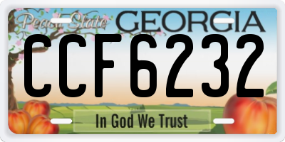 GA license plate CCF6232