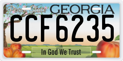 GA license plate CCF6235