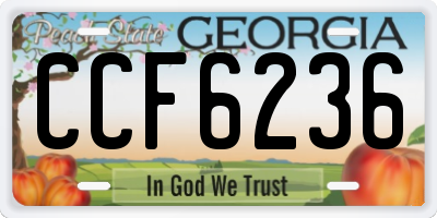GA license plate CCF6236
