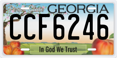 GA license plate CCF6246