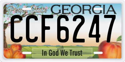 GA license plate CCF6247