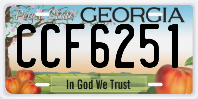 GA license plate CCF6251