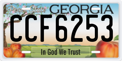 GA license plate CCF6253