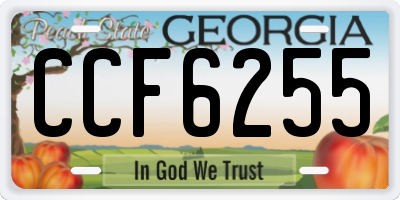 GA license plate CCF6255