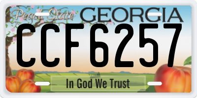 GA license plate CCF6257