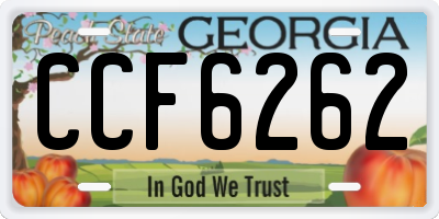 GA license plate CCF6262