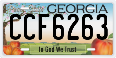GA license plate CCF6263
