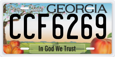 GA license plate CCF6269