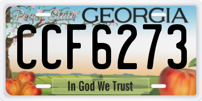 GA license plate CCF6273
