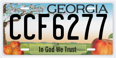 GA license plate CCF6277