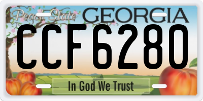 GA license plate CCF6280