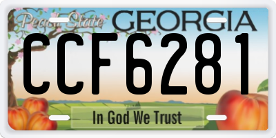 GA license plate CCF6281