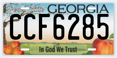 GA license plate CCF6285