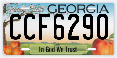 GA license plate CCF6290