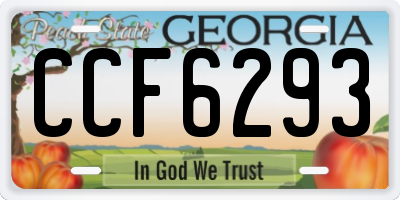GA license plate CCF6293