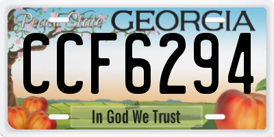 GA license plate CCF6294