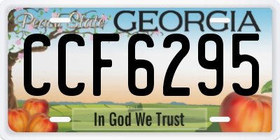 GA license plate CCF6295