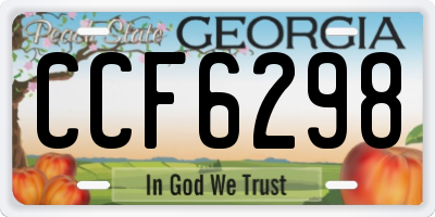 GA license plate CCF6298