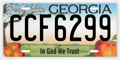 GA license plate CCF6299