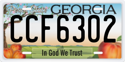 GA license plate CCF6302