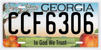 GA license plate CCF6306