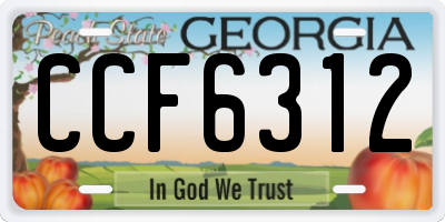 GA license plate CCF6312