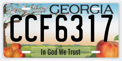 GA license plate CCF6317
