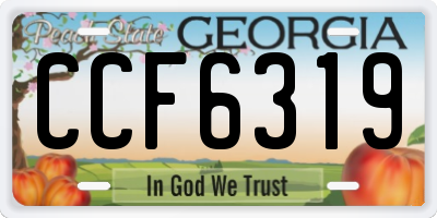 GA license plate CCF6319