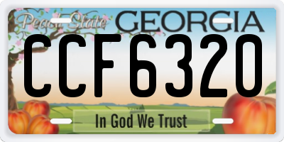 GA license plate CCF6320