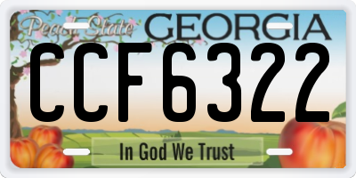 GA license plate CCF6322