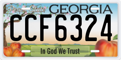 GA license plate CCF6324