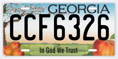 GA license plate CCF6326