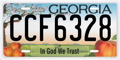 GA license plate CCF6328