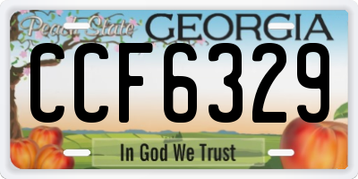GA license plate CCF6329