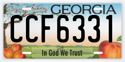 GA license plate CCF6331