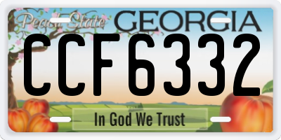 GA license plate CCF6332