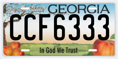 GA license plate CCF6333