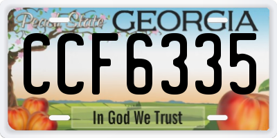 GA license plate CCF6335