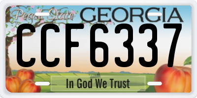 GA license plate CCF6337