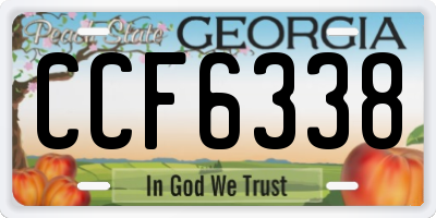 GA license plate CCF6338