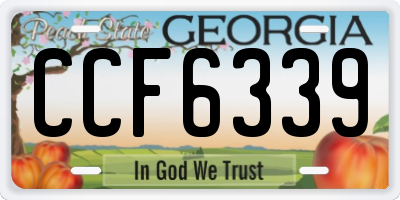 GA license plate CCF6339