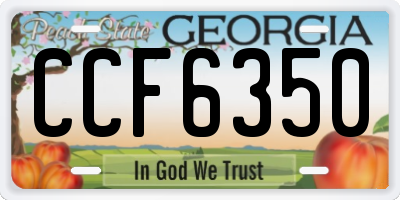 GA license plate CCF6350