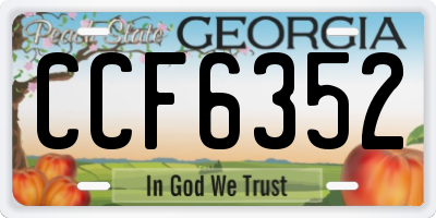 GA license plate CCF6352
