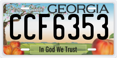 GA license plate CCF6353